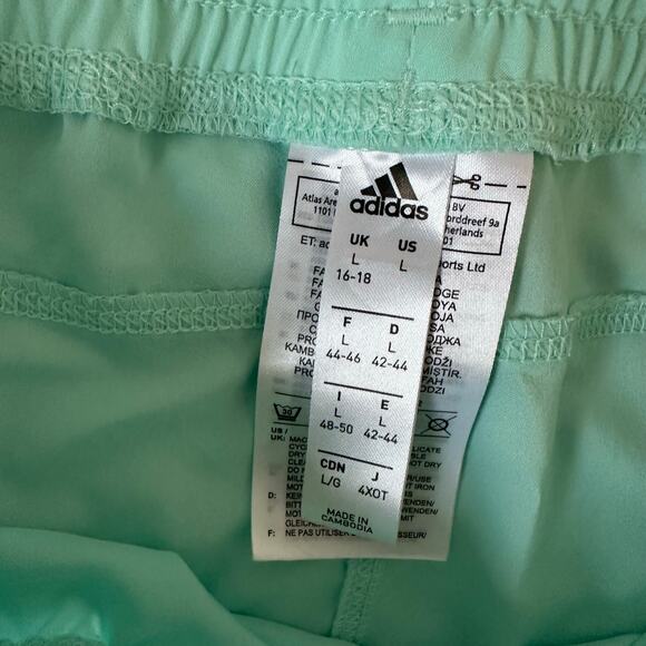 Women's Adidas Aeroready Running Shorts Size Large Mint White UNLINED Track - Picture 3 of 5